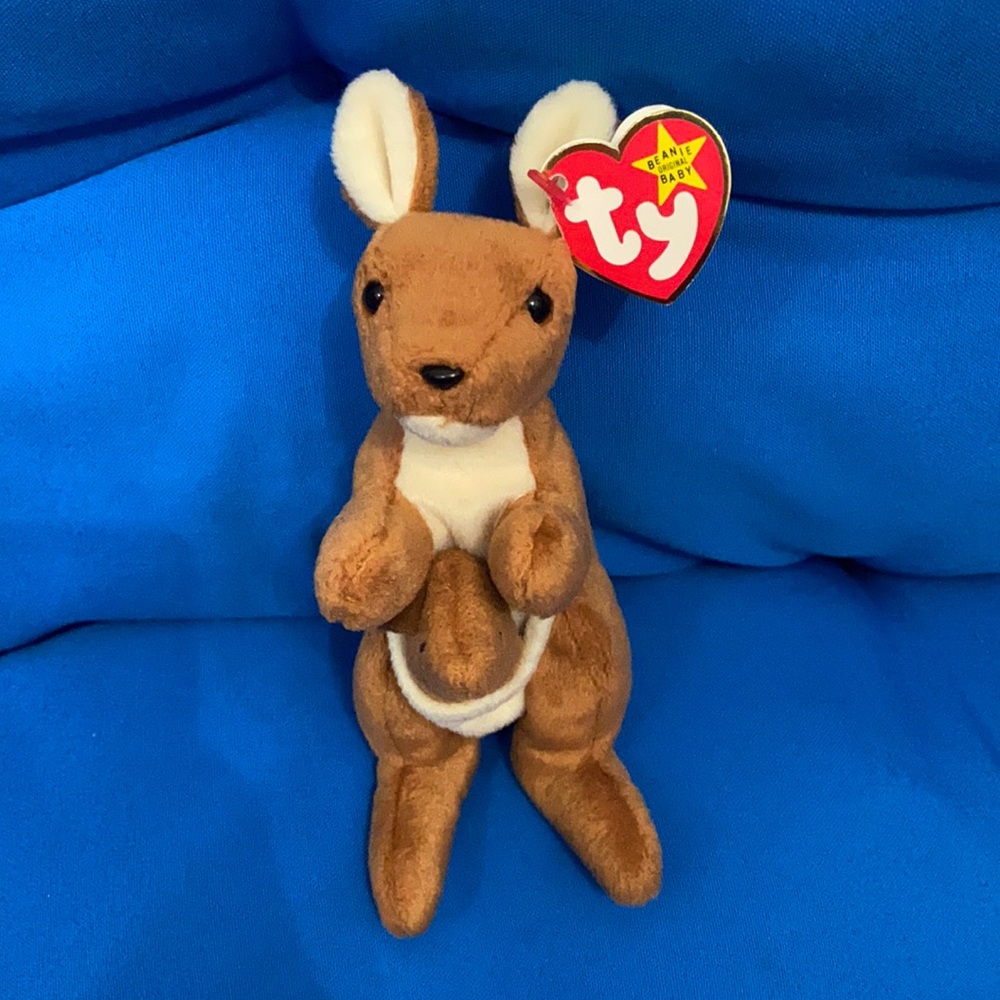 TY Beanie Baby Pouch Kangaroo 1996 NWTS ExcellentCondition - Picture 1 of 11